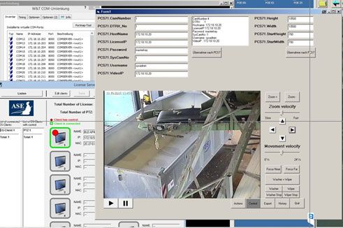 Integration of camera image into the software interface VisorX/NG
